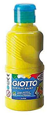 Bote de témpera Giotto color acrílico 250 ml amarillo oficina escuela #AG18