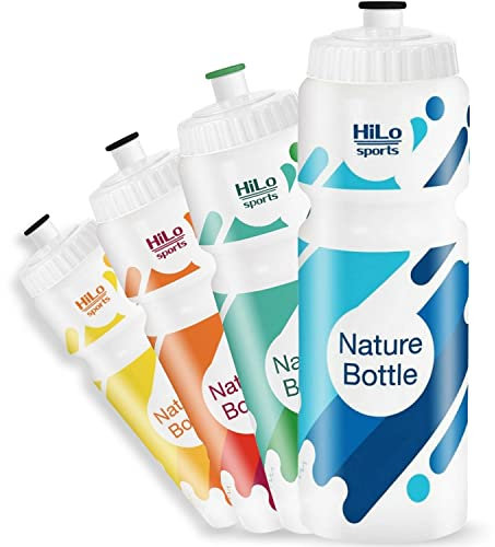 HiLo sports Trinkflasche Fahrrad 750ml - [Aus Rohstoff Zuckerrohr] - BPA freie Fahrradflasche - Geschmacksneutrale Fahrrad Trinkflasche - Fahrrad Flasche auslaufsicher
