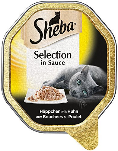 Sheba Katzenfutter Nassfutter Selection in Sauce Häppchen mit Huhn, 1 x 85g Schale
