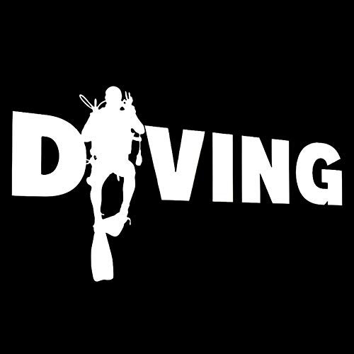 Fashion Diver Diving Sticker Car Auto Bumper Window Computer Decal Decoration - White