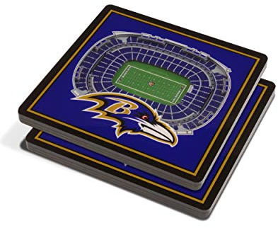 YouTheFan NFL Baltimore Ravens 3D Stadium Drink Coasters