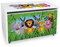 Leomark große Holzspielzeugkiste auf Rädern, Sitzbank mit Stauraum, Spielzeugkiste mit Deckel, XXL Kinderbank - Truhenbank für Kinder, weiße Aufbewahrungsbox 91L, Höhe: 46 cm (Dschungel tiere)