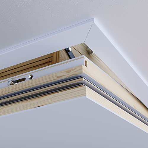 Schneeweiße Abdeckleisten NUR FÜR Bodentreppe HEYKE | Perfekter Deckenabschluss | Einfache Montage | Premium Verkleidungsleiste aus Kunststoff | Premium Qualität (120 X 70 cm)