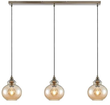 Lindby Pendelleuchte Tymoni (Retro, Vintage Antik) in Creme aus Glas (3 flammig E27) - Deckenlampe Esstischlampe Hängelampe Hängeleuchte Wohnzimmerleuchte