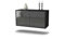 Dekati Lowboard Münster hängend (92x47x35) Korpus anthrazit matt - Front Hochglanz Grau - Push to Open