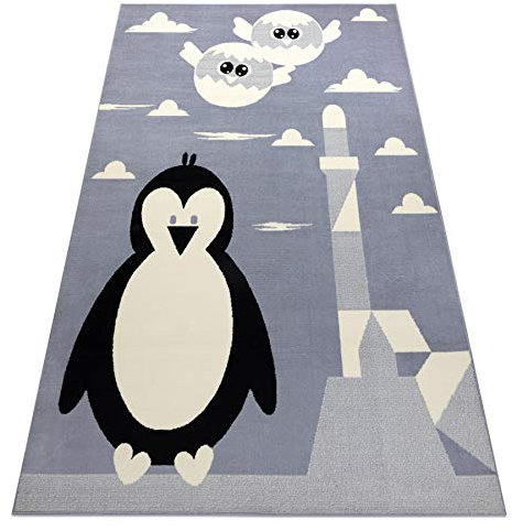 rugsx Teppich BCF Flash Penguin Pinguin grau 200x300 cm