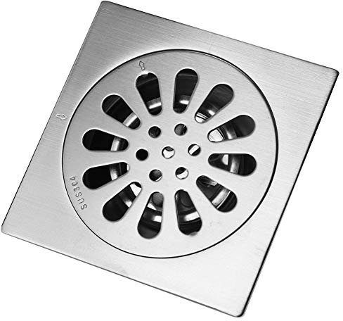 Drain de plancher de douche anti-reflux, bouchon de cheveux protecteur de drain pour baignoires et douches, couvercle de drain carré pour douche, drain attrape-cheveux plat pour salle de bain(03)