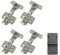 LOOTICH 90 Grado Semi Solapado 26mm Soft Close Mini Bisagras con Amortiguación Bisagra con Suave Cierre Automatic para Puerta de Mueble Armario de Cocina 4 Piezas