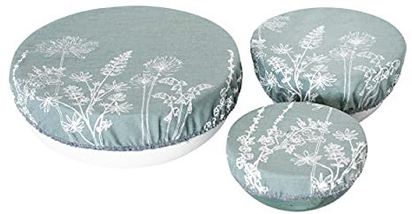 Linen Bowl Covers - Set of Three, duck egg blue. Perfect for covering food can be used in the fridge. A great cling film alternative. Machine washable. Fits bowls, 18, 22 and 30cm diameter.