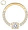 hengkaixuan Septum Nasenring Septum Schmuck 16G Daith Ohrringe Chirurgenstahl Nasenring Gold Septum Clicker Conch Piercing Schmuck Rook Helix Tragus Knorpel Lobe Creolen 10mm mit CZ