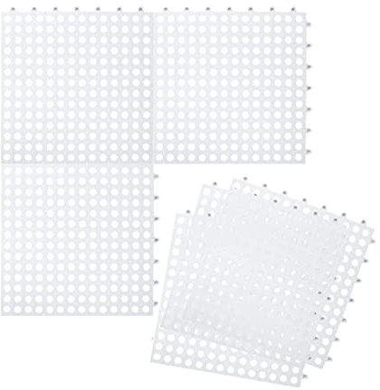 JK Home 6Pcs Tapis de Bain Antidérapant Tapis de Baignoire pour Salle de Bain Sortie de Douche Toilette Cuisine Moderne Blanc