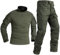 Czen Herren Tactical Shirt Militär Hemden Langarm Shirts Hosenanzüge Airsoft BDU Shirt Paintball Camouflage Outfit (Green, L)