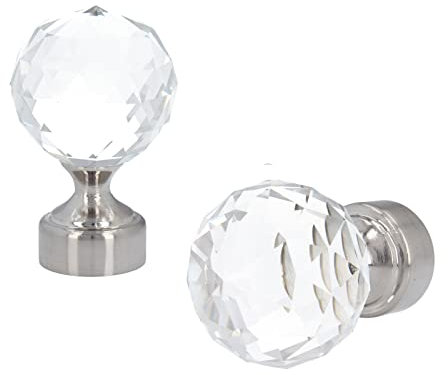 Sento Metall Zubehör für Ø 19 mm Gardinenstangen in Edelstahl Optik Ø 19mm 2x Endstücke Carla