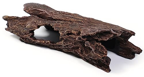PTFJZ Bartagamen-Zubehör für Aquarien, Aquarium-Dekoration für Betta, natürliches hohles Holzscheit, Reptilienverkleidung, Axolotl, Gecko, Tankzubehör
