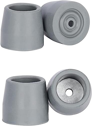 supregear Gummifötter 28 mm för fällbara rollatorer och gånghjälpmedel, 4-pack, halkfria fötter till rör, grå