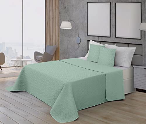 Belum Tagesdecke Bouti Microsati, 100 g, Modell Aqua, für 90 cm breite Betten (190 x 270 cm), extra weiche Tagesdecke für Frühling, Sommer, Herbst und Winter
