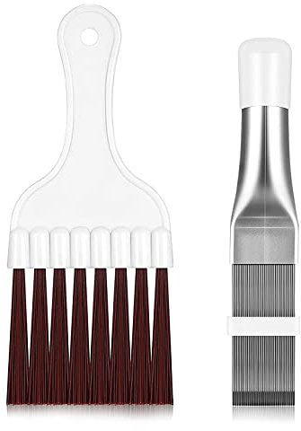 SHIYUAN 2 Pieces Air Conditioning Condenser Fin Comb, Compact Durable Air Conditioning Comb, Refrigerator Air Conditioning Radiator Brush, Tiny Brushes for Cleaning in home kitchen