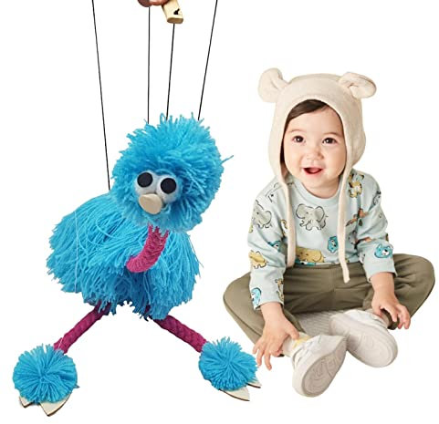 komsoup Burattini da Mano Struzzo, Marionetta Struzzo, Marionetta con Fili Struzzo, Burattini di Marionette di Struzzo Fatti A Mano, Giocattoli Interattivi Genitore-Figlio per Bambini Bambini
