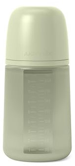 Suavinex, Biberon avec Bouteille en Silicone et Tétine Symétrique SX Pro, Souple et Flexible, avec Valve Anti-colique, Biberon à Debit Moyen (M), pour Bébés +3 Mois. Colour Essence, Vert
