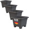 2friends Macetero grande para exteriores, juego de 4 unidades – Maceta rectangular grande exterior en antracita, resistente a la intemperie y a las heladas, maceta grande para jardín y terraza, 38 x