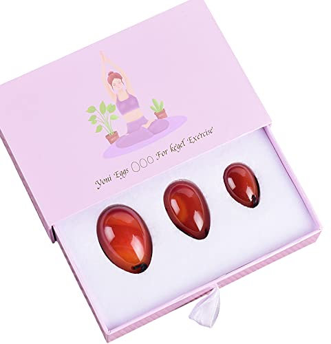 UGLJUNDU Natürliches Achat-Ei, Yoni-Massage-Werkzeug-Set, Steinkristall, Karneol-Kugel, Kegel-Übung, Beckenbodenmuskulatur, Gesundheitsfürsorge, Bohrer 45 x 30 (Color : Drill Sets Box)