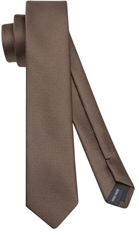 HISDERN Herren-Krawatte braun schmale Krawatten für Männer klassische Seiden-Hochzeitskrawatten formell 6cm