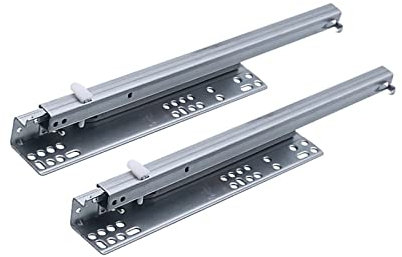 Schubladenschienen, Push to Open Schubladenführungen L 250 mm 300 mm 350 mm 2-Fach kugelgelagerte Rückprallgleitschienen 3/4 Verlängerung 45 kg Tragfähigkeit 1 Paar Silber (Größe: L 350 mm) (Size : L