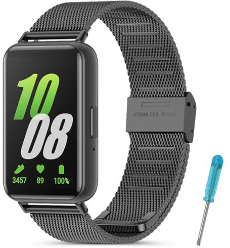 CHULN Bracelet Compatible avec Samsung Galaxy Fit 3, Bracelet en Métal Acier Inoxydable de Remplacement Sangle pour Samsung Galaxy Fit 3