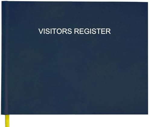 Visitor Log Book/Visitor Register/Guest Sign-in Book - 120 Pages, 8 1/2 x 11 - Wire-Blue