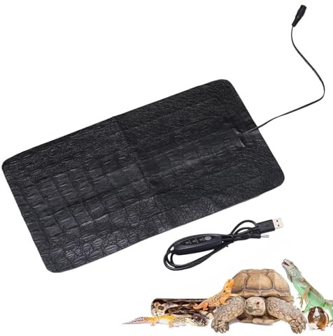 Tapis chauffant pour semis – Cuir PVC imperméable 8,5 W – 45 ? à 50 ? USB chaud hydroponique pour plantes d'intérieur reptiles, 3 réglages de température réglables