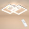 ANTENLICHT LED Deckenlamape Wohnzimmer Modern Geometrisch, 40W Wohnzimmerlampe mit Fernbedienung Stufenlos Dimmbar 3000-6500K, Deckenleuchte aus Metall für Wohnzimmer Schlafzimmer, Weiß