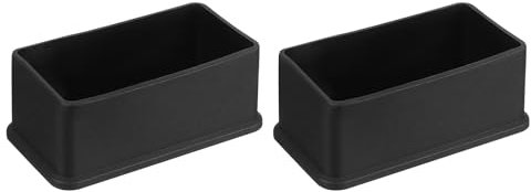 QUARKZMAN 2Pcs Embouts de Pied de Chaise Carrés en PVC, 80mm x 40mm OD, Noirs, Patins de Pied de Meuble, Capuchons de Protection de Sol pour Table, Armoire, Lit, Meubles