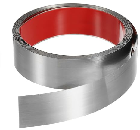 QUARKZMAN Pelar Pegar Recortar Moldura y Moldura de Pared Zócalo de Pared | de Vinilo Autoadhesivo Plateado Cepillado 16.4' x 1.6 Moldura de Acero Inoxidable para Pared Chimenea
