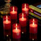 VIODAIM 6Pack Flickering Flameless Candles with Timer, LED Candles Battery Powered, Small Flameless Pillar Candles, Votive Candles Battery Operated for Wedding Party Centerpieces Table [Red, 2X3]