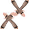 AOZUO 2 Paar Netzhandschuhe Schwarz, Wednesday Kostüm,Schwarze Handschuhe Fischnetz Lang Damen Fingerlose Neonhandschuhe Handschuhe 80er Jahre Retro Party Disco Maskerade Kostüm Zubehör Frauen Kostüm