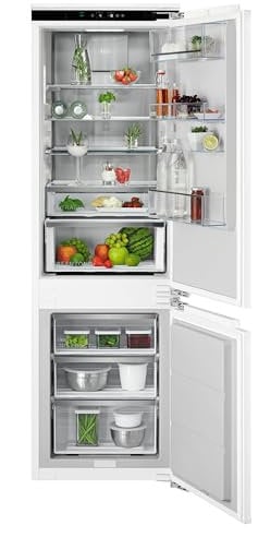 AEG Einbau-Kühl-Gefrier-Kombination 178cm, Serie 8000 360°Cooling: optimale Luftfeuchtigkeit & Zirkulation, Getrennter Kühl- (182L) & Gefrierraum (62L), NoFrost Abtauautomatik, Festtür, TSC8M18WCC