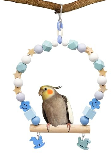 Vogelschaukel aus , Schaukelstudio für Papageien, Sittiche, Nymphensittiche, Wellensittiche, interaktives Vogelkäfigspielzeug, Kauspielzeug für Bewegung und Unterhaltung, natürliche Vogelschaukel