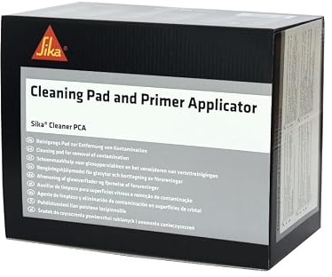 SIKA - Reinigungspad - Sika Cleaner PCA - Entfernt Silikonspuren, Rückstände und Verunreinigungen ohne Kratzer - Optimiert die Klebstoffhaftung auf Glas und Siebdruckflächen - 48 Pads