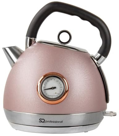Bargain Shack Cordless Electric Kettle with Pull Off Lid Rapid Boil Ideal for Kitchen caravan, camping, 360° swivel base Perfect Pour Spout, 1.8L (Pink, Kettle - 1.8L)
