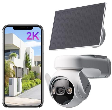 Imou 3 MP Sicherheitskamera für zu Hause, kabellose Außenkamera, Solar-Sicherheitskamera, Outdoor-Überwachungskameras, PT 3 MP Kuppel-Überwachungskameras mit neuem Panel