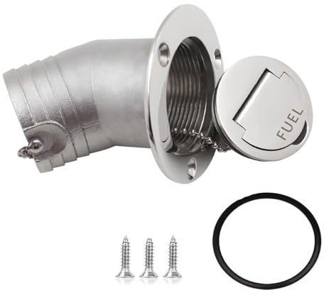 HIFRQVVC Boot Deck Kraftstoffeinfüllstutzen, Marine Deck Füllstoff Kappe 2 Zoll Abgewinkelt Hals Wasser Gas Kraftstoff Diesel Edelstahl 316 for Boot Yacht RV LKW