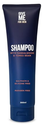 Give Me Cosmetics Shampoo for Men, Sandalwood & Tonka Bean, Invigorating Formula That Cleanses, Strengthens and Revitalises Hair, Paraben, Sulphate & Silicone Free