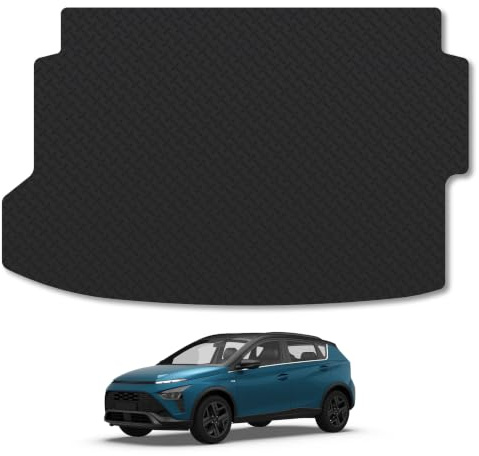 Fits Hyundai Bayon (2021+) [Mild Hybrid] 5mm Rubber Boot Mat | Heavy Duty Rubber Tailored Fit Boot Liner Full Coverage Durable Waterproof Accessories Easy Clean Anti Slip Made in the UK