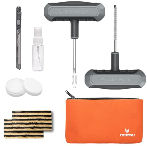ETENWOLF Kit Riparazione Pneumatici Forati con Tappi 16 Pz