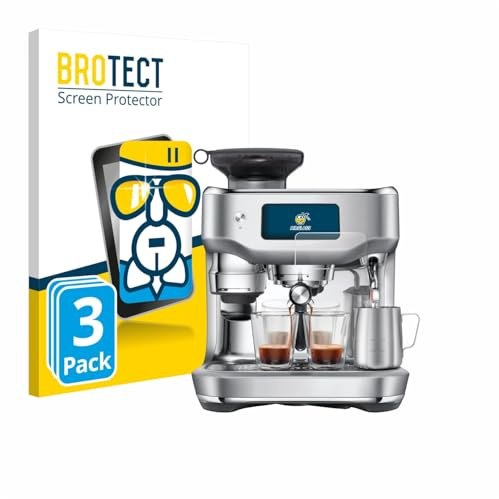 BROTECT Schutzglas für Sage the Oracle Dual Boiler | 3 Stück Transparenter Displayschutz Made in Germany Schutzfolie Panzer Folie Glas 9H Anti-Fingerprint Einfache Montage Clear