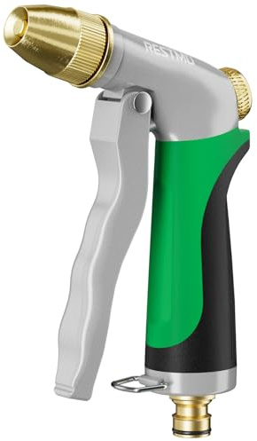 RESTMO Hose Pipe Spray Gun, 100% Metal Garden Hose Spray Gun