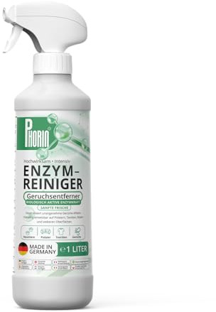 Phorin® Enzymreiniger 1L - Starker Intensiver Geruchsentferner gegen Katzenurin & Hundeurin - Geruchsneutralisierer gegen üble Gerüche für Haushalt, Textilien, Auto und zahlreiche Oberflächen.