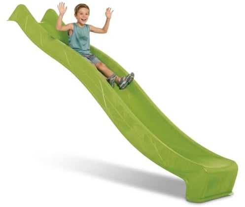 DEMMELHUBER - Kinder Rutsche Outdoor Garten Spielgeräte, Stabile Wasserrutsche für Kinder, Alternative zu Indoor Spielgeräten, Kinderrutsche 2,90 m, Wellenrutsche für Podestöhe 1,50m (Lindgrün)