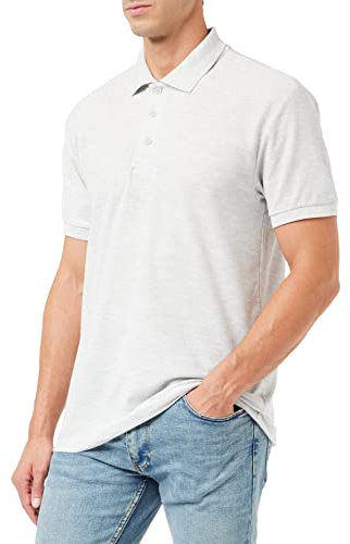 Fruit of the Loom Men's 65/35 Polo Shirt, Heather Grey, M UK