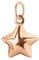 Beads Jar Puffed Star Charm With Jump Ring 10mm Rose Gold Plated